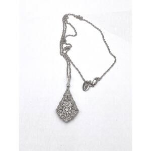 Stauer 925 Necklace Chain Pendant Sterling Silver CZ